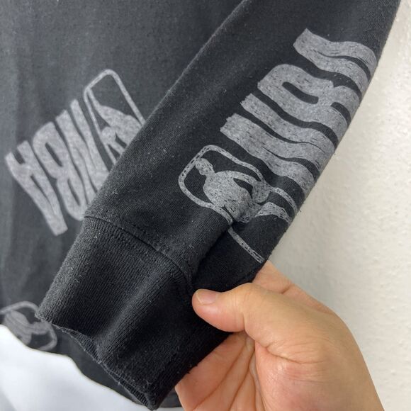 NBA Sweater Youth Medium Black Pullover Crew Neck Lightweight Logo Basketball - Picture 8 of 12